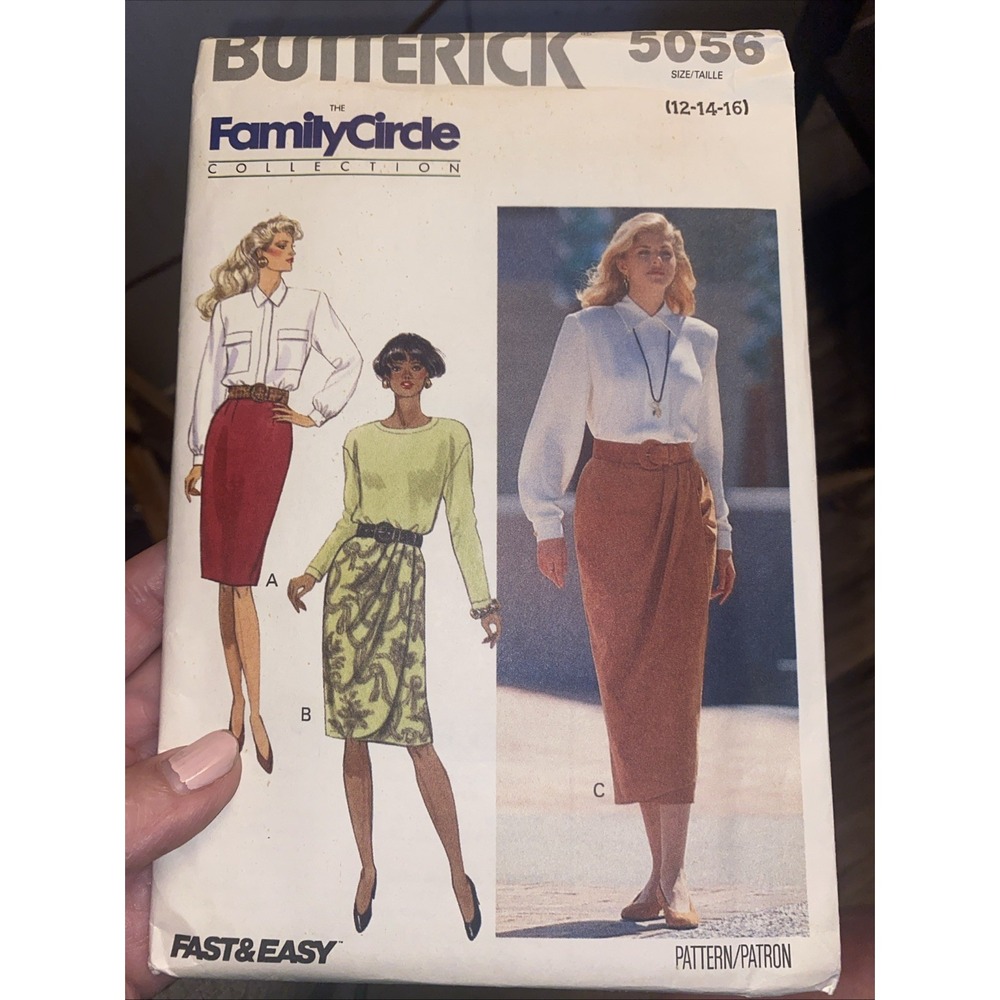 Vintage Butterick Family Circle Skirt Pattern 5056 Size 12-14-16 Uncut Fast Easy